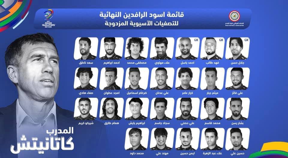 قائمة ‏منتخبنا الوطني النهائية للتصفيات المشتركة المؤهلة إلى كأس آسيا وكأس العالم في قطر