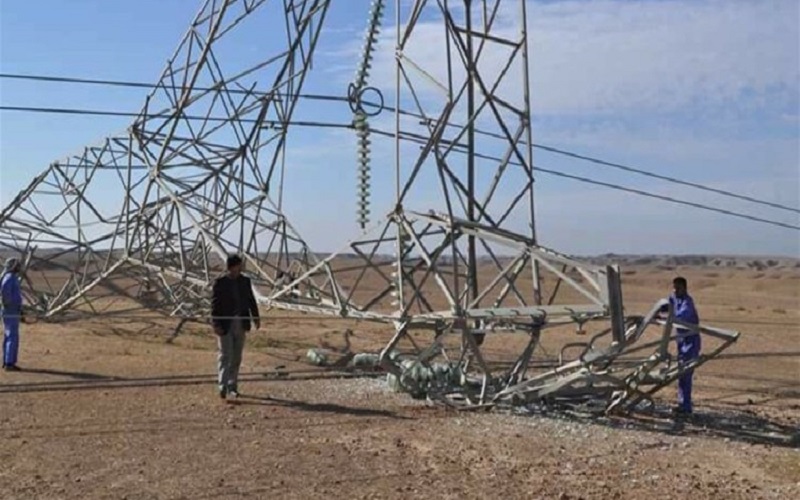 استهداف خطي نقل الكهرباء لقضاء مخمور في نينوى