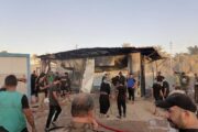 الدفاع المدني يخمد حادث حريق موكب حسيني في كربلاء
