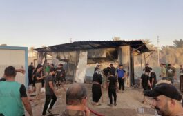 الدفاع المدني يخمد حادث حريق موكب حسيني في كربلاء