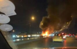 حادث سير يتسبب باحتراق عجلة وإصابة شخص شرقي بغداد 